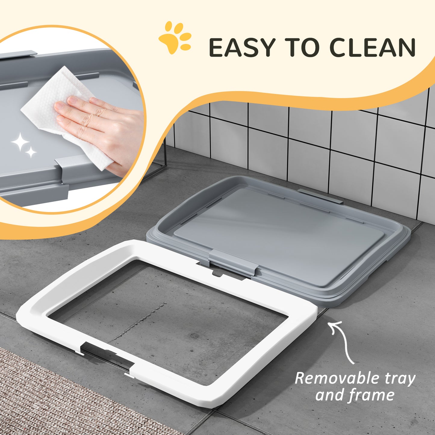 PawHut Dog Toilet Tray for Training Dogs, 63 x 49 x 6cm